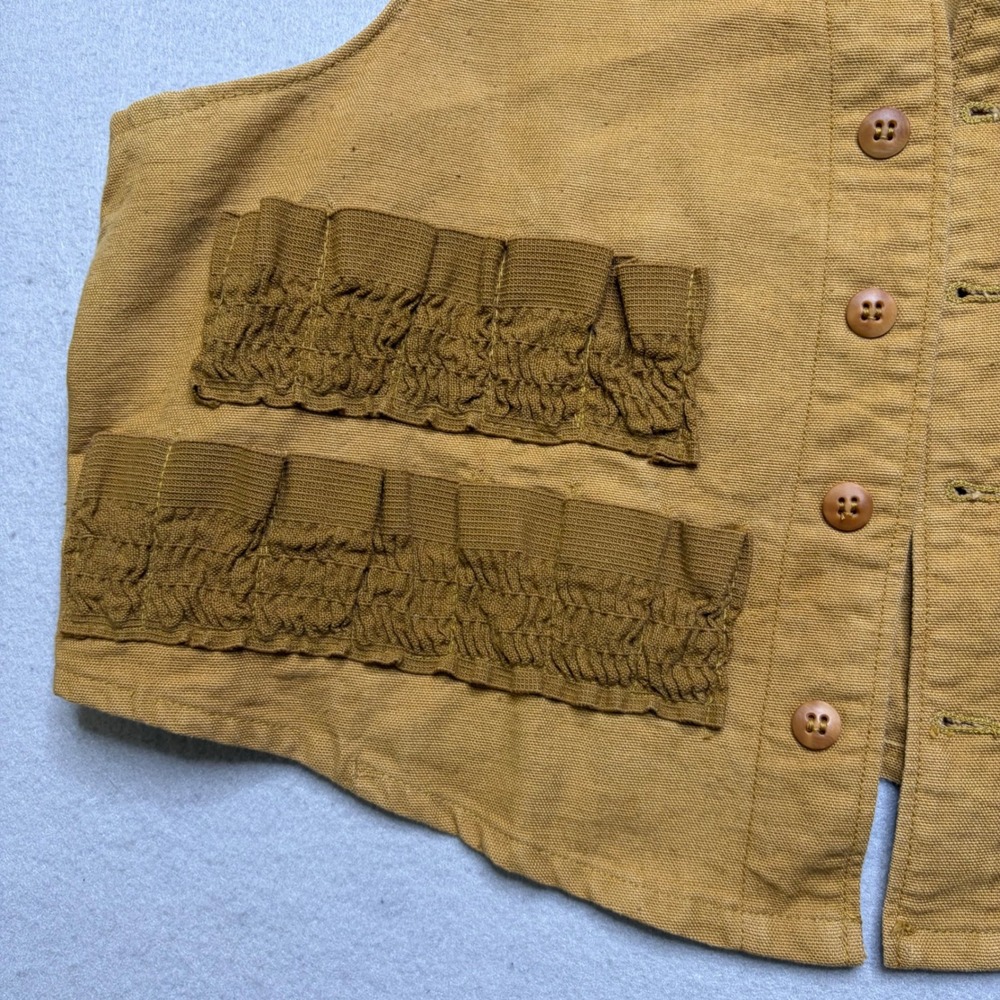 JC Higgins Hunting Vest Womens M Tan Sears Roebuck Vintage Canvas Shell Loops - Picture 2 of 11